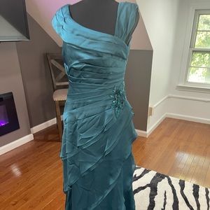 Jade Couture turquoise dress